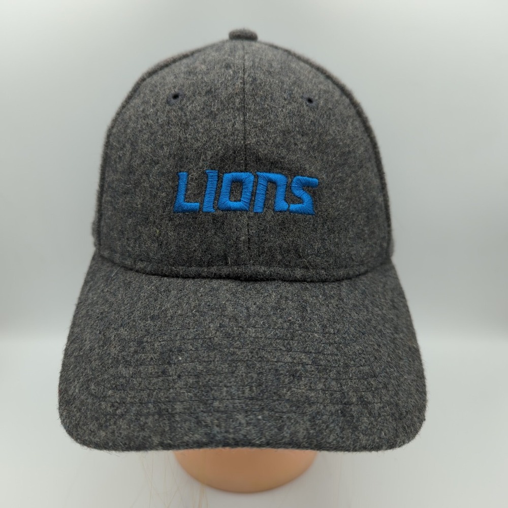 Detroit Lions New Era 9Twenty NFL Spell Out Logo 50% Wool Gray Hat Cap